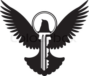 2097719-flying-dove-with-simple-key-icon-silhouette-isolated-on-white